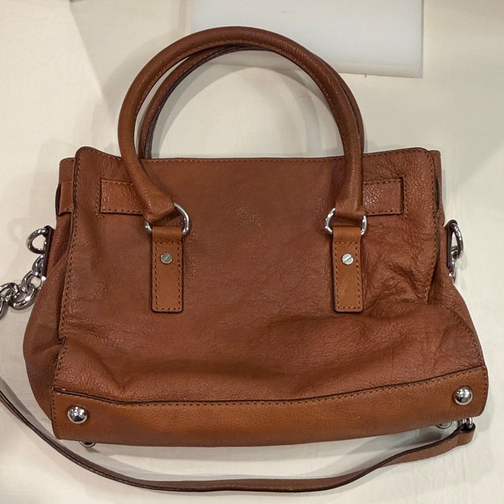 Michael Kors Brown Leather Satchel with Silver Hardware - Picture 3 of 9